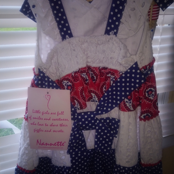 Nanette baby red white and blue dress and purse - Picture 6 of 7
